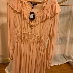 Maje Peach Ruffled Dress